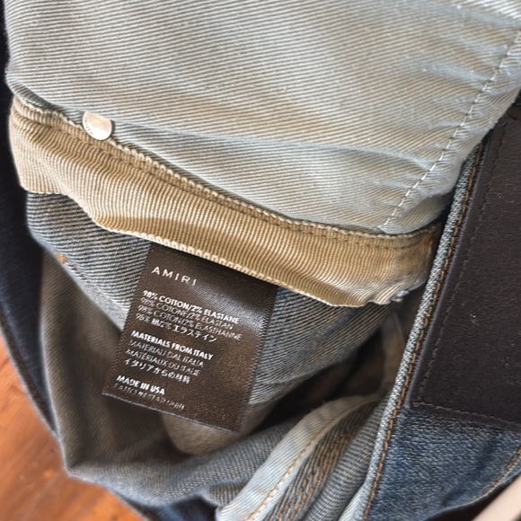 AMIRI Blue Skinny Distressed Jeans - Picture 9 of 9